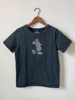Disney Classic Black Tee with Gray Mickey Silhouette